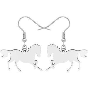 Sweet Running Horse Enamel Alloy Drop Earrings - Fashion Animal Jewelry Gift